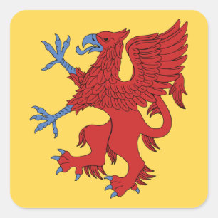Griffin Rampant Gules Vierkante Sticker