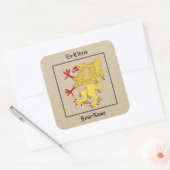 Griffin Rampant of Boekplaat Vierkante Sticker (Envelop)