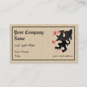 Griffin Rampant Sable Visitekaartje