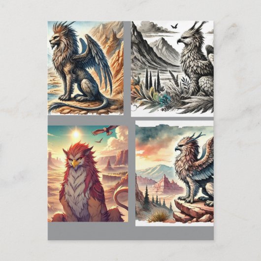 Griffins, Dragons, & Desolate landscapes Briefkaart (Voorkant)