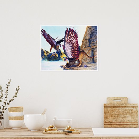 Griffins op Cliff Poster (Keuken)