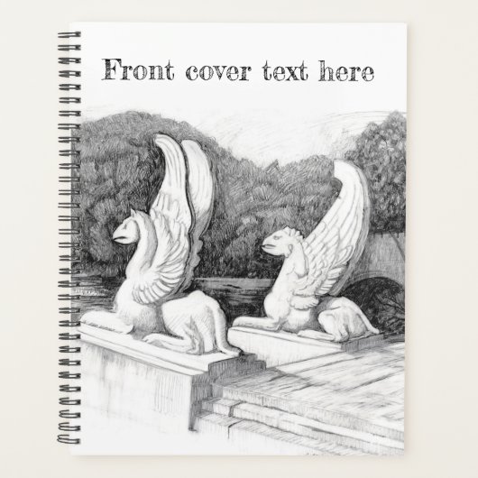 Griffins sculpté crayon monochrome Art (Devant)