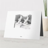 Griffins sculptuur monochrome potlood Art Bedankkaart (Achterkant)