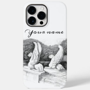 Griffins sculptuur monochroom Case-Mate iPhone 14 pro max hoesje
