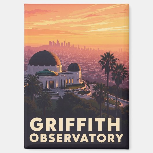 Griffith Observatorium Los Angeles zonsondergang Magneet (Voorkant)