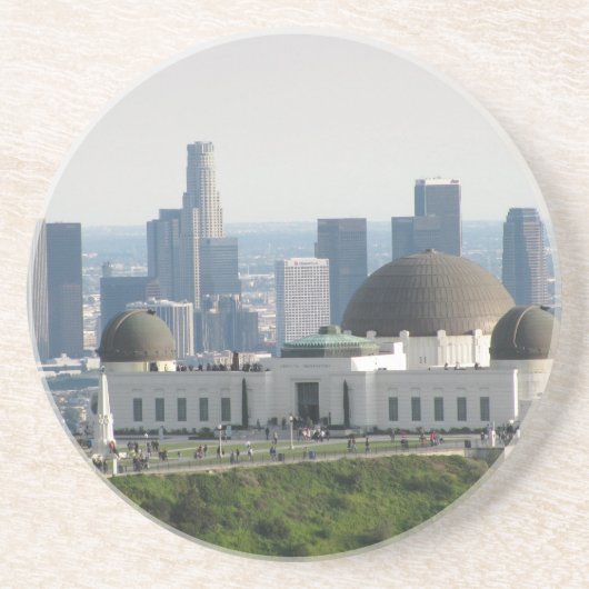 Griffith Observatory en Downtown Los Angeles Zandsteen Onderzetter (Voorkant)