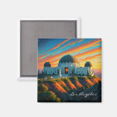 Griffith Observatory Los Angeles Sunset briefkaart Magneet (Voorkant / Achterkant)