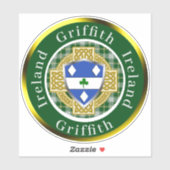 Griffith Shield & Celtic Cross gepersonaliseerd Sticker (Vel)