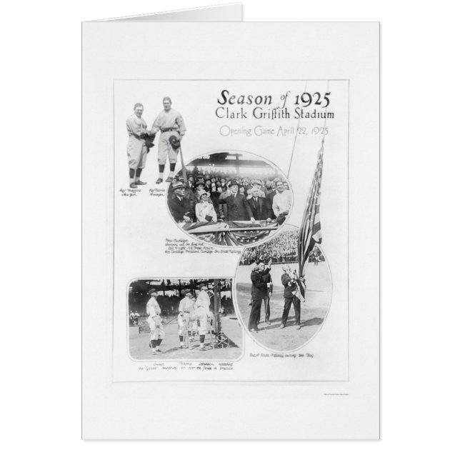 Griffith Stadium Baseball 1925 (Voorkant)