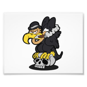 Griffon Vulture cartoon   achtergrondkleur kiezen Foto Afdruk