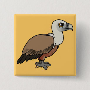 Griffon Vulture Vierkante Button 5,1 Cm