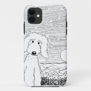 Griffonnage d'or sur le coque iphone de plage