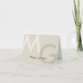 Grige Minimal Nettoyer Moderne Gros Monogramme Not (Devant)