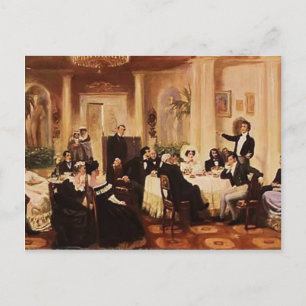 Grigoriy Myasoyedov-Salon van Zenaida Volkonskaya Briefkaart