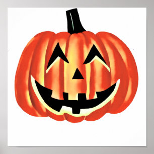 Grijnzende Halloween pompoen / Happy Halloween Poster