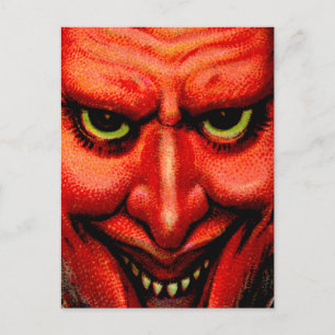 grijnzende krampus briefkaart