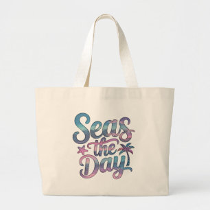 Grijp de Dag Tropisch Strand Zomer Zeilen Pret Grote Tote Bag