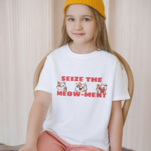 Grijp de miauw-ment schattige manga cartoon kinder t-shirt