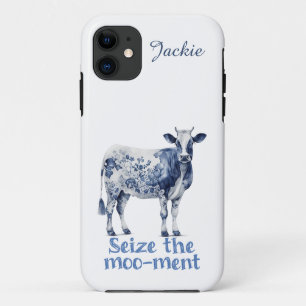 "Grijp de Moo-ment" Custom iPhone 11 Hoesje