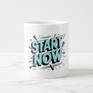 "Grijp het moment: begin nu Motivatie Mok" Extra Grote Beker