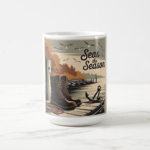Grijp het Seizoen Vintage Nautical Herfst Design Magische Mok