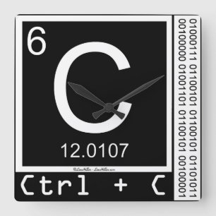 Grijp me! Koolstofkopie Vierkante Klok