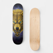 Grijpende gele wolf Skateboard (Voorkant)