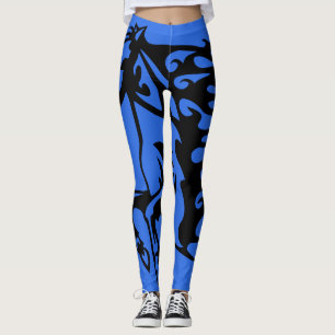 Grijper Blauwe Pony Paard Hengst Ros Line Art Leggings