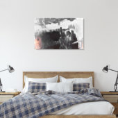 Grijs Abstract Art Wrapped Canvas Afdruk (Insitu (Slaapkamer))