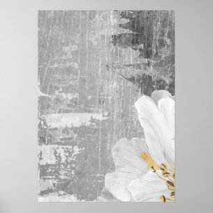 Grijs Abstract Botanisch Schilderen Wall Art Poste Poster