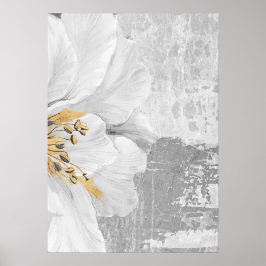 Grijs Abstract Botanisch Schilderen Wall Art Poste Poster (Voorkant)