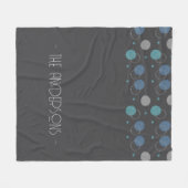 Grijs abstract met monogram fleece deken (Voorkant (Horizontaal))