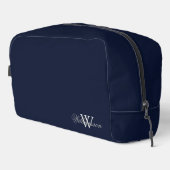 Grijs Achternaam Over Bord Grijs Monogram Op Deep  Toilettasje (Rechterhoek)