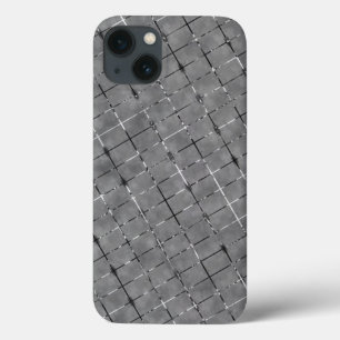Grijs afbeelding verdeeld in rechthoeken, lijndraa iPhone 13 hoesje