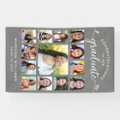 Grijs Afstuderen K-12 Script Photo Collage Modern Spandoek (Horizontaal)