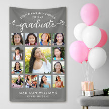 Grijs Afstuderen K-12 Script Photo Collage Modern