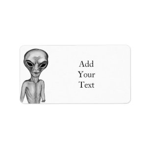 Grijs Alien-label Etiket