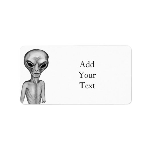 Grijs Alien-label Etiket (Voorkant)