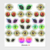 Grijs Alien Martian Lizard Dragon Monster Ogen Sticker (Vel)