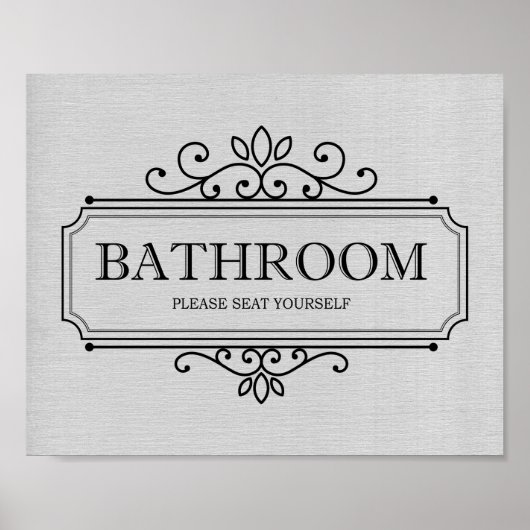  grijs alsjeblieft zit je zelf grappige badkamer poster (Voorkant)