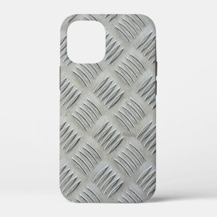 Grijs aluminium diamantplaatpatroon iPhone 12 mini hoesje