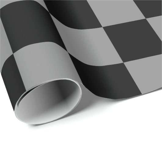 Grijs Aszwart Checker Patroon Verpakking Papier (Rol Hoek)