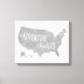 Grijs avontuur wacht op Kinder decor van Amerikaan Canvas Afdruk (Voorkant)