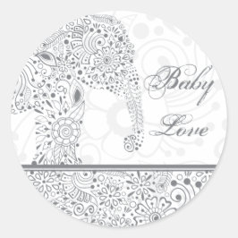 Grijs Baby Love Elephant Sticker