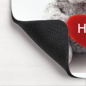 Grijs Beer met hart Muismat (Hoek)