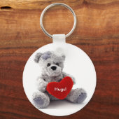 Grijs Beer met hart Sleutelhanger (Voorkant)