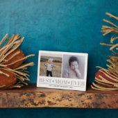 Grijs BEST MOM OOIT collage 2 Fotoblauw hart Fotoplaat (Zijkant)