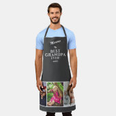 Grijs Beste Opa Ooit Keepsake 3 Fotocollage Schort (Gedragen)