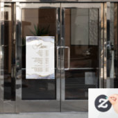 Grijs Blauw Agate Service Menu Raamsticker (Kantoordeur)