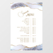 Grijs Blauw Agate Service Menu Raamsticker (Vel)
